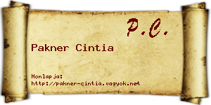 Pakner Cintia névjegykártya